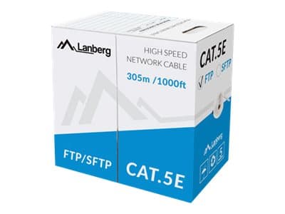 Lanberg - Bulkkikaapeli - 305 m - SFTP - CAT 5e - kiinteä - harmaa, RAL 7035