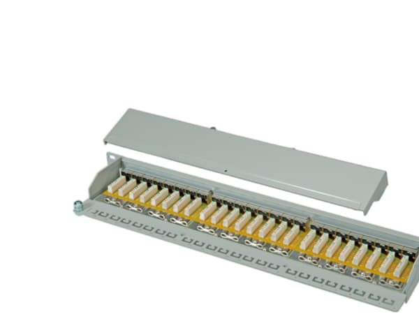 ROLINE Cat.6/Class E 19" Patch Panel, 24 Ports, STP light grey, Metalli