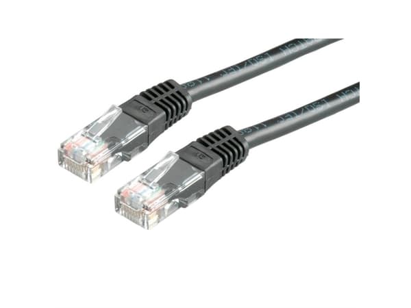Value UTP Patch Cord Cat.6, musta 5 m, Sort, 100 ohm (O), 5 mm