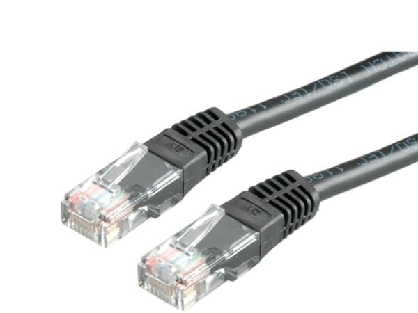 Value UTP Patch Cord Cat.6, musta 5 m, Sort, 100 ohm (O), 5 mm