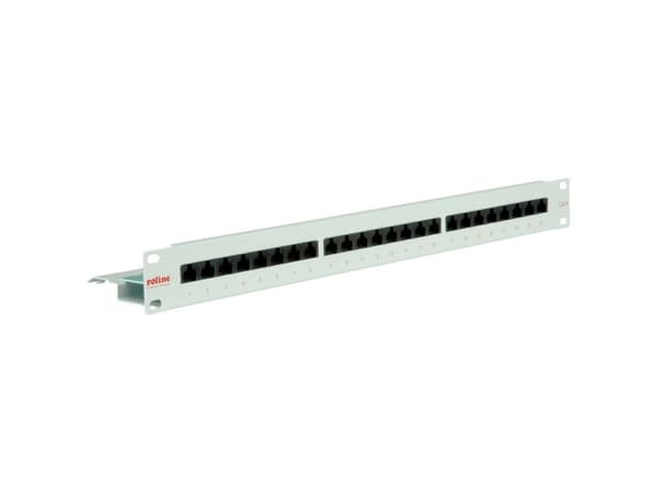 ROLINE Cat.6/Class E 19" Patch Panel, 24 Ports, UTP light grey