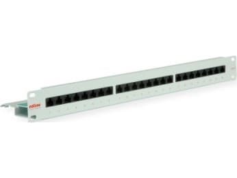 ROLINE Cat.6/Class E 19" Patch Panel, 24 Ports, UTP light grey