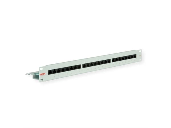 ROLINE Cat.6/Class E 19" Patch Panel, 24 Ports, UTP light grey