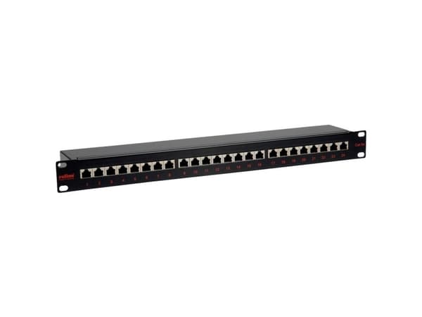 ROLINE Cat.5e 19" Patch Panel, 24 Ports, STP black, Sort, Stål