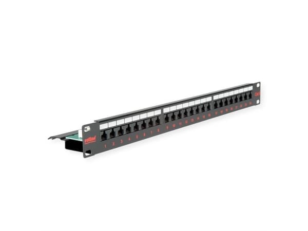ROLINE Cat.6/Class E 19" Patch Panel, 24 Ports, UTP black, Musta