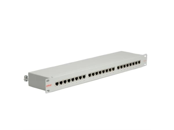 ROLINE Cat.5e 19" Patch Panel, 24 Ports, STP light grey, Metall