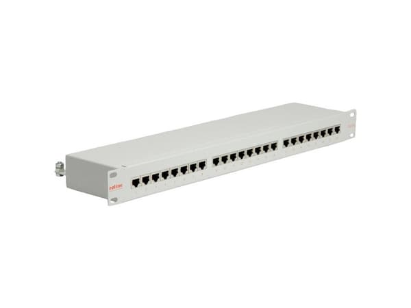 ROLINE Cat.5e 19" Patch Panel, 24 Ports, STP light grey, Metall