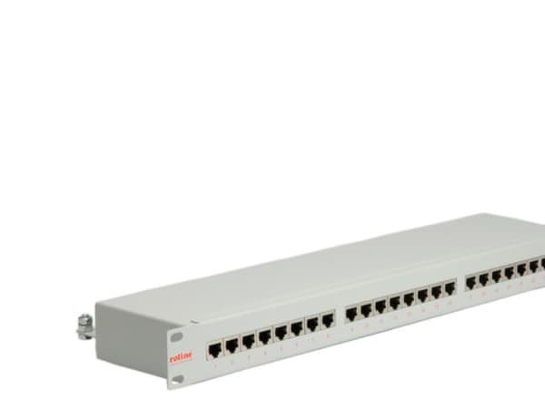ROLINE Cat.5e 19" Patch Panel, 24 Ports, STP light grey, Metall