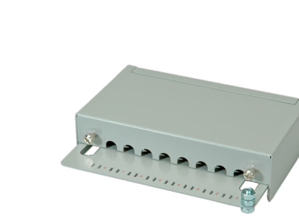 ROLINE Cat.5e Wall Mount Patch Panel, 8 Ports, STP light grey, 14 cm, 44 x 172 x 140 mm