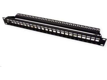 ROLINE Cat. 6 19"-Keystone Patch Panel STP, black, Sort