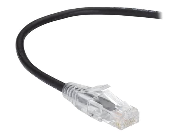 Black Box Slim-Net - Koblingskabel - RJ-45 (hann) til RJ-45 (hann) - 2.13 m - UTP - CAT 6a - med støvel, formstøpt, flertrådet - svart
