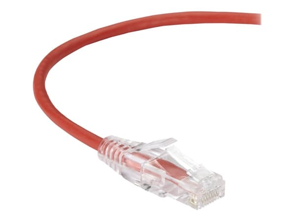 Black Box Slim-Net - Koblingskabel - RJ-45 (hann) til RJ-45 (hann) - 3 m - UTP - CAT 6a - med støvel, formstøpt, flertrådet - rød