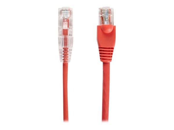Black Box Slim-Net - Koblingskabel - RJ-45 (hann) til RJ-45 (hann) - 3 m - UTP - CAT 6a - med støvel, formstøpt, flertrådet - rød