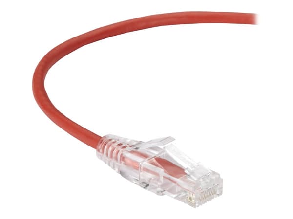 Black Box Slim-Net - Koblingskabel - RJ-45 (hann) til RJ-45 (hann) - 3 m - UTP - CAT 6a - med støvel, formstøpt, flertrådet - rød
