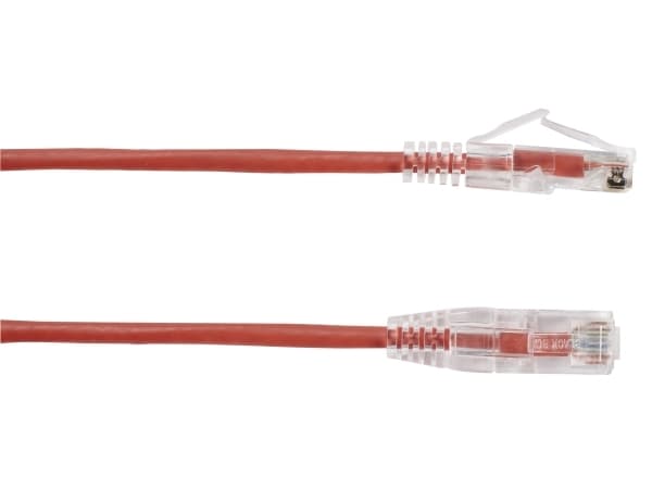 Black Box Slim-Net - Patch-kabel - RJ-45 (hane) till RJ-45 (hane) - 30 cm - UTP - CAT 6 - startad, formpressad, tvinnad - röd