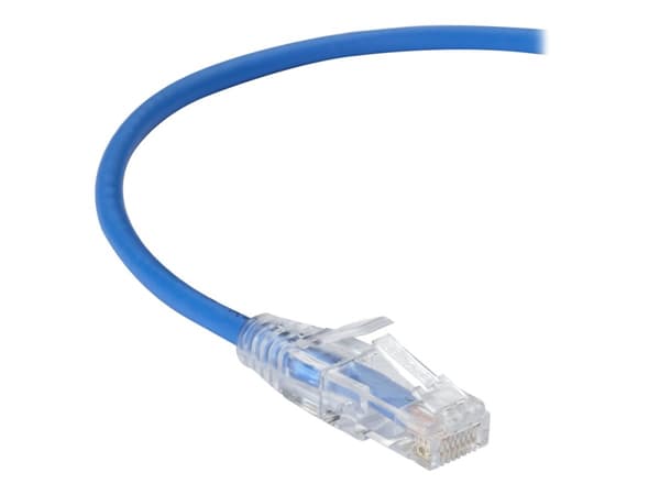 Black Box Slim-Net - Koblingskabel - RJ-45 (hann) til RJ-45 (hann) - 30.5 cm - UTP - CAT 6a - med støvel, formstøpt, flertrådet - blå