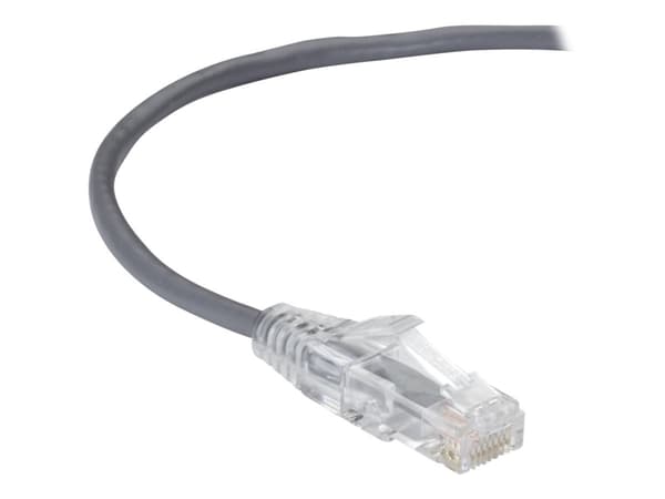 Black Box Slim-Net - Patch-kabel - RJ-45 (hane) till RJ-45 (hane) - 2.13 m - UTP - CAT 6a - startad, formpressad, tvinnad - grå