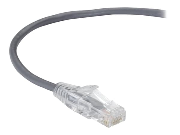 Black Box Slim-Net - Patch-kabel - RJ-45 (hane) till RJ-45 (hane) - 2.13 m - UTP - CAT 6a - startad, formpressad, tvinnad - grå