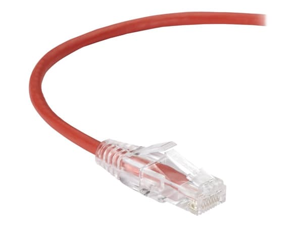 Black Box Slim-Net - Koblingskabel - RJ-45 (hann) til RJ-45 (hann) - 4.57 m - UTP - CAT 6 - med støvel, formstøpt, flertrådet - rød