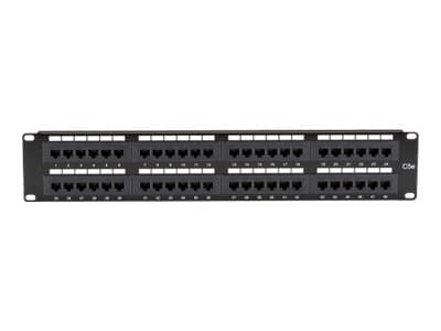 Black Box Economy - Koblingspanel - CAT 6 - RJ-45 X 48 - 2U - 19" - for P/N: CAT6PC-025-GR, CAT6PC-025-OR, CAT6PC-025-RD, CAT6PC-025-WH, CAT6PC-025-Y Sort