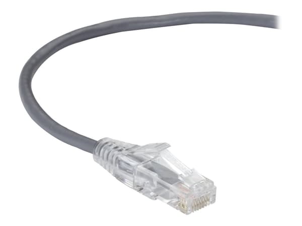 Black Box Slim-Net - Koblingskabel - RJ-45 (hann) til RJ-45 (hann) - 3 m - UTP - CAT 6a - med støvel, formstøpt, flertrådet - grå