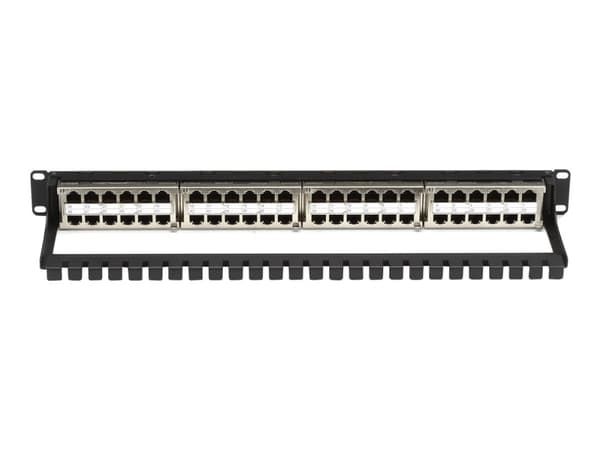 Black Box SpaceGAIN CAT6 High-Density Feed-Through - Koblingspanel - CAT 6 - STP - 1U - 19" - 48 porter