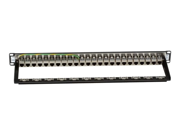 Black Box Feed-Through - Koblingspanel - CAT 6 - STP - 1U - 19" - 24 porter Sort