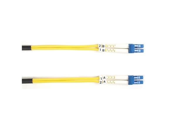 Black Box - Koblingskabel - LC-enkeltmodus (hann) til LC-enkeltmodus (hann) - 5 m - fiberoptisk - dupleks - 9 / 125 micron - OS2 - halogenfri - gul