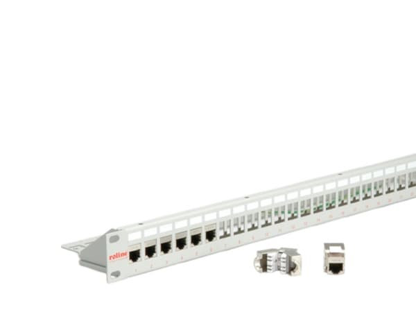 ROLINE Cat. 6 19"-Keystone Patch Panel STP, light grey