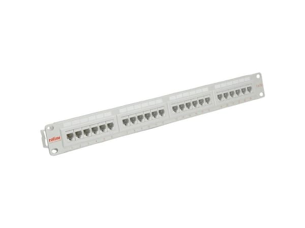 ROLINE Cat.5e 19" Patch Panel, 24 Ports, UTP light grey