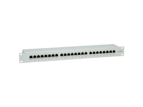 Value Kat.6a 19"-Patchpanel, 24 P, geschirmt, grau, Grå