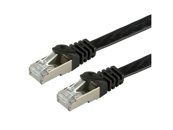 Value FTP Cat.6 Flat Network Cable, black 0.5 m, F/UTP (FTP)
