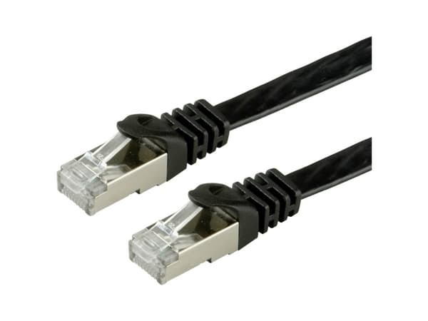 Value FTP Cat.6 Flat Network Cable, black 0.5 m, F/UTP (FTP)
