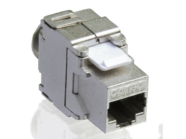 Value Cat.6a Keystone, RJ-45, shielded, toolless silver, Sølv