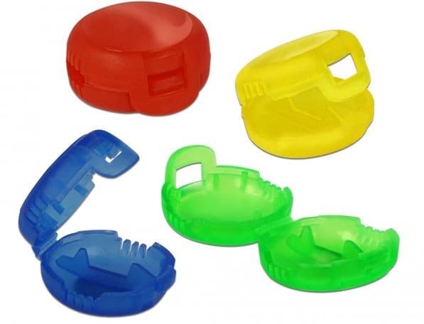 Delock Marker Clip Set - Kabelmerkeklipssett - blå, gul, rød, grønn
