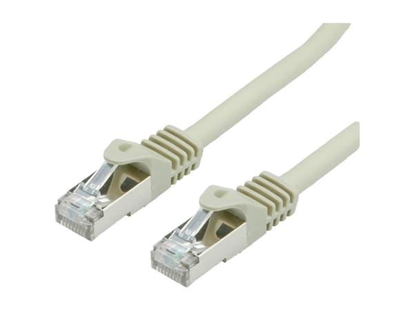 Value 21.99.0850 RJ45 Netværkskabel, patchkabel CAT 6a (råkabel CAT 7) S/FTP 0.50 m Grå dobbeltskærmet 1 stk