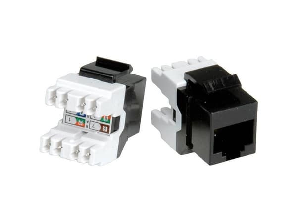 ROLINE Cat.5e Keystone Jack, RJ-45, unshielded black, Sort
