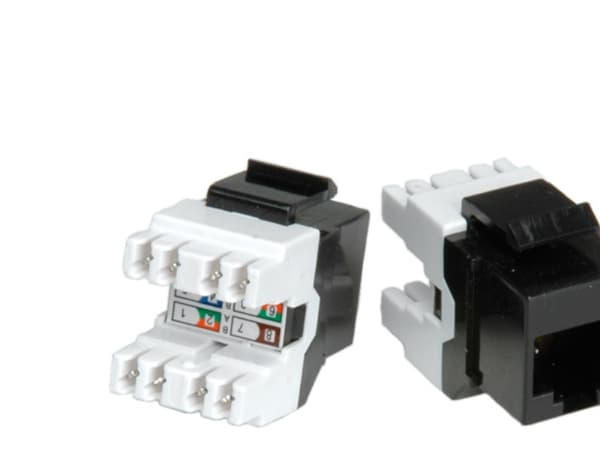 ROLINE Cat.5e Keystone Jack, RJ-45, unshielded black, Sort Sort