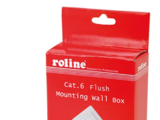 ROLINE Flush Mount Wall Jack, Cat.6, shielded white, Hvit, Plast