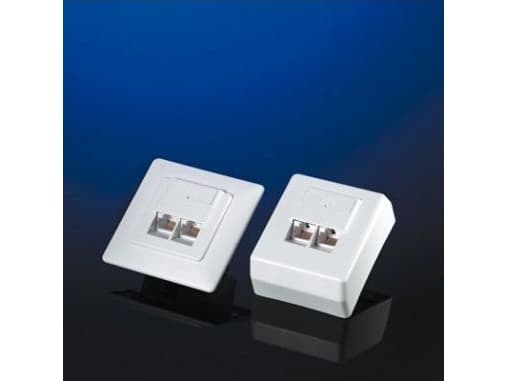 ROLINE Surface Mount Wall Jack, Cat.6, unshielded white, Hvit, Plast