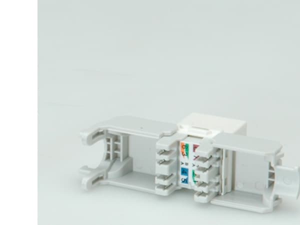 ROLINE Cat.6 Keystone Jack, RJ-45, unshielded, toolless white, Hvit