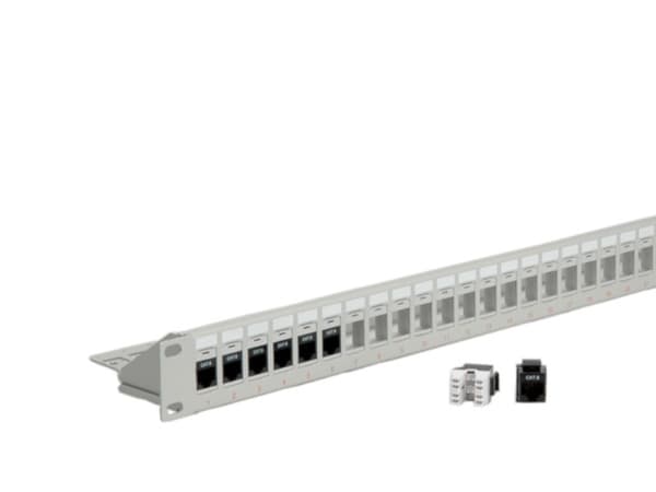 ROLINE Cat.6 19"-Keystone Patch Panel, light grey UTP, Grå, Krone LSAplus Grå
