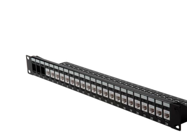 ROLINE Cat.6 19"-Keystone Patch Panel, black, Svart, Krone LSAplus