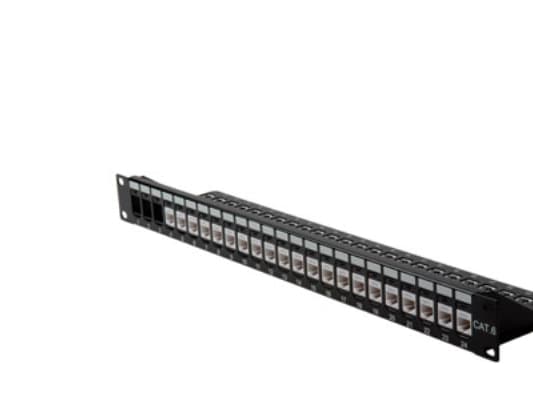 ROLINE Cat.6 19"-Keystone Patch Panel, black, Svart, Krone LSAplus