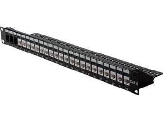 ROLINE Cat.6 19"-Keystone Patch Panel, black, Svart, Krone LSAplus