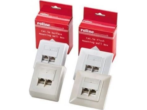 ROLINE Surface Mount Wall Jack, Cat.5e, unshielded white, Hvit, Plast