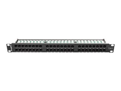 Lanberg PPU6-1048-B - Koblingspanel - CAT 6 - UTP - RJ-45 X 48 - RAL 9004, svart - 1U - 19"