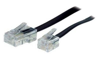 S-Conn 3m RJ11 - RJ45, 3 m, RJ11, RJ45, Sort, Gjennomsiktig, Hankjønn, Hankjønn