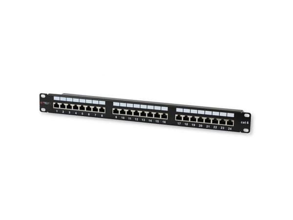 Techly 24 x RJ45 Cat.6, IEEE 802.3, IEEE 802.3ab, IEEE 802.3u, 10/100/1000Base-T(X), Raskt Ethernet, Gigabit Ethernet, 1000 Mbit/s, RJ-45, Gull