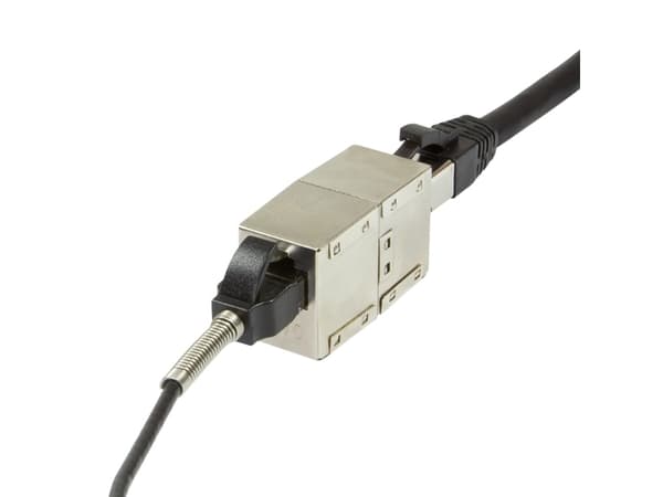 LogiLink NP0058, Flat, Metallisk, RJ-45, RJ-45, Hunkjønn, Hunkjønn